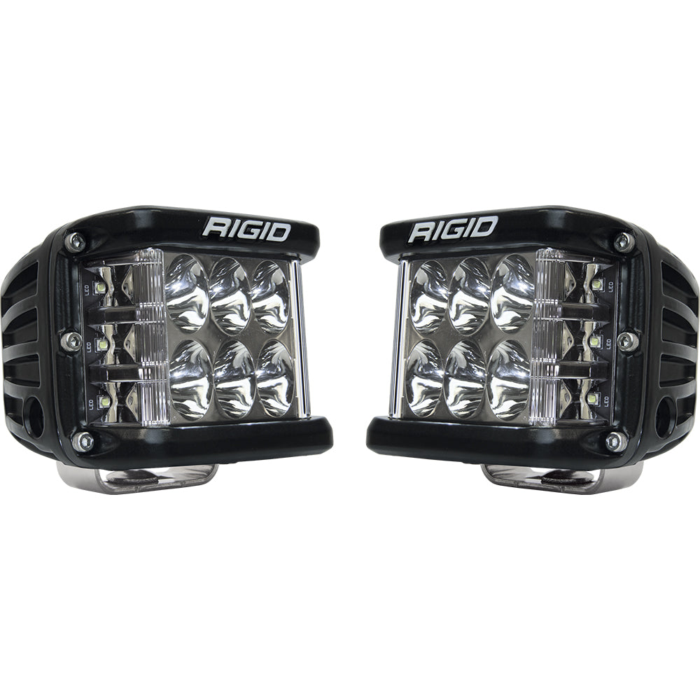 Pair of RIGID Industries D-SS Series PRO flood/spreader lights in black with surface mount for off-road or vehicle lighting.