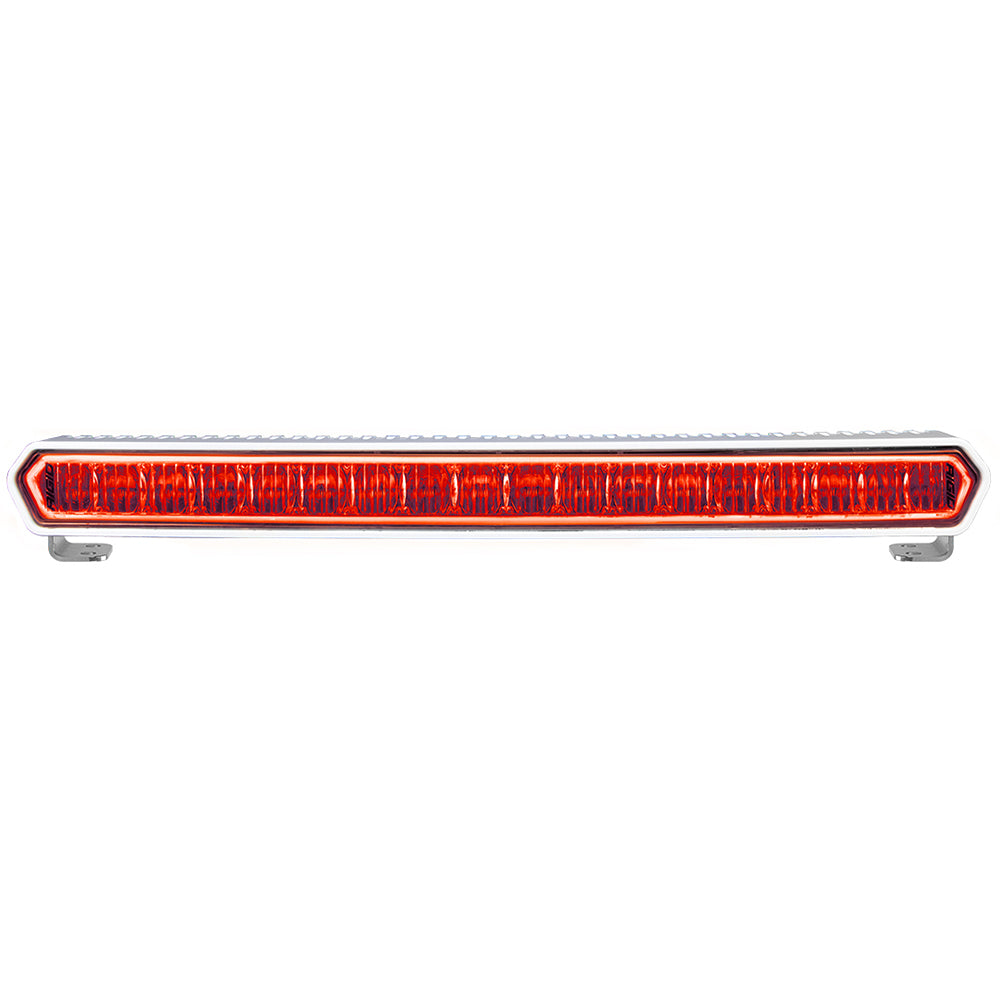 Barre lumineuse marine à DEL blanche de 20 pouces de la série SR-L de RIGID Industries - Lumière blanche avec halo rouge