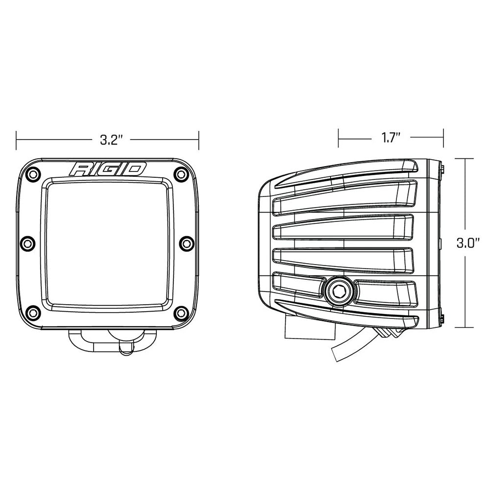 Spot RIGID Industries série D avec lentille Amber Pro - Paire