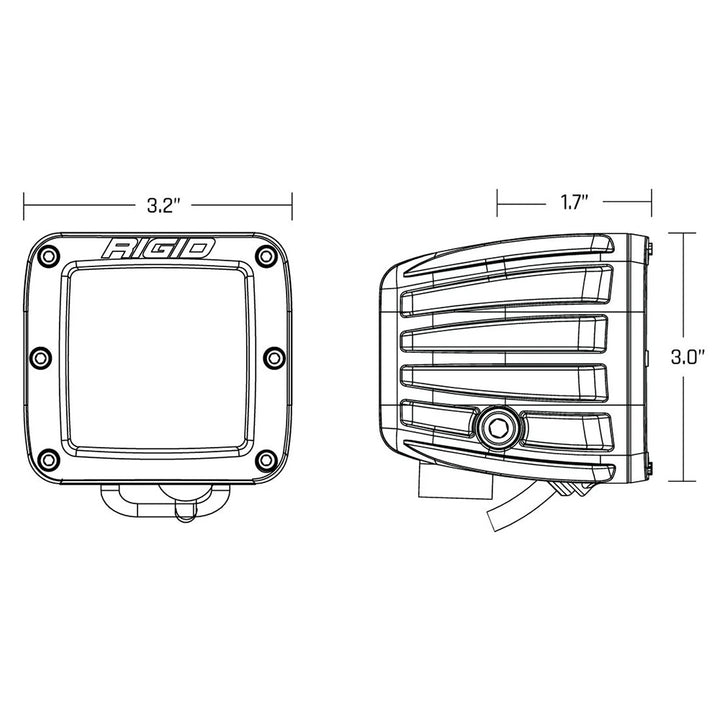 Spot RIGID Industries série D avec lentille Amber Pro - Paire