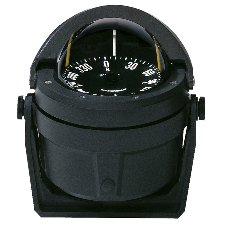 Black Ritchie B-80 Voyager Compass with bracket mount, marine navigation compass for boats and vessels.