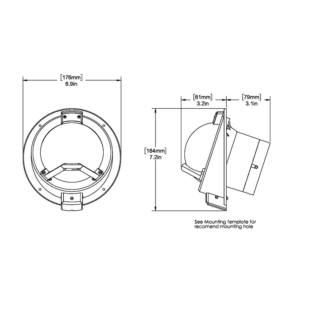 Black Ritchie BN-202 Navigator compass for bulkhead mounting, featuring a clear dial and durable construction.