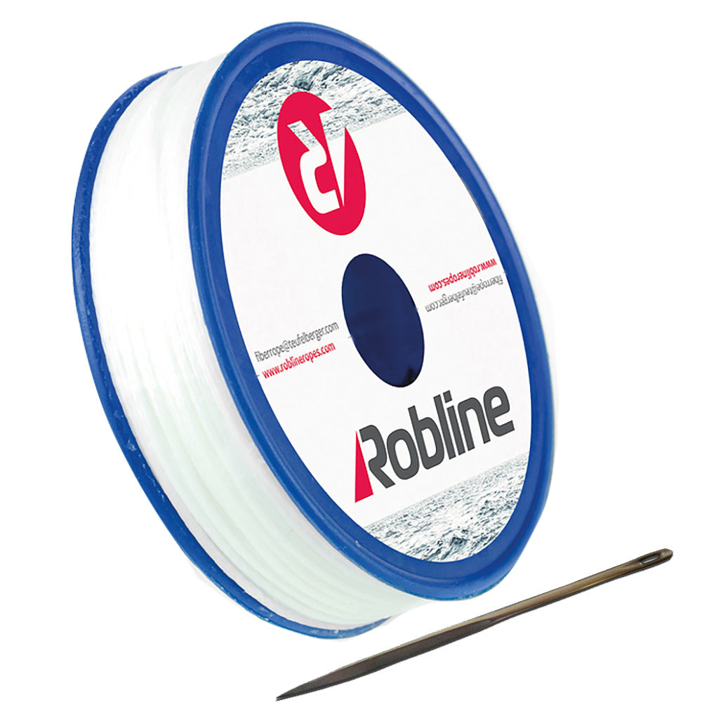 Robline Waxed Whipping Twine Kit in white, 0.8mm x 40m rope, ideal for sailing and crafting projects.