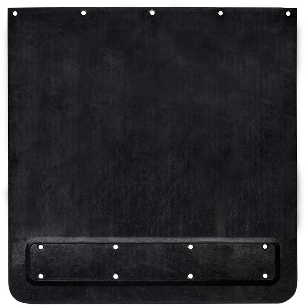 Rock Tamers replacement mudflap for hitches and accessories, durable black mudflap with rugged design, perfect for truck protection.