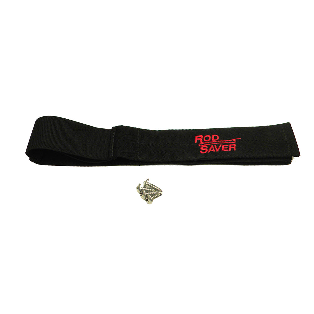 Rod Saver Pro Model Stretch 12-inch single strap for rod and reel storage, featuring durable material and secure fastening.