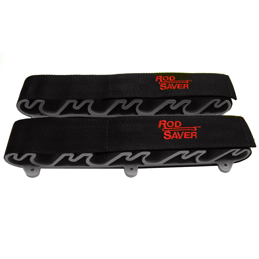 Rod Saver Side Mount 8 Rod Holder for rod and reel storage, securely mounted on boat or dock.