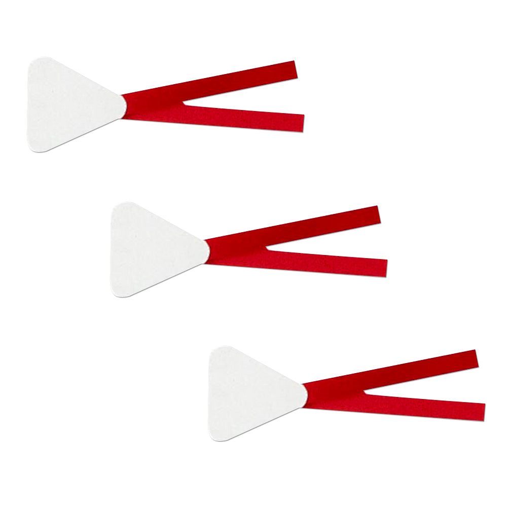 Set of three Ronstan Leech Tails accessories displayed on a white background, showing durable sailing hardware components.