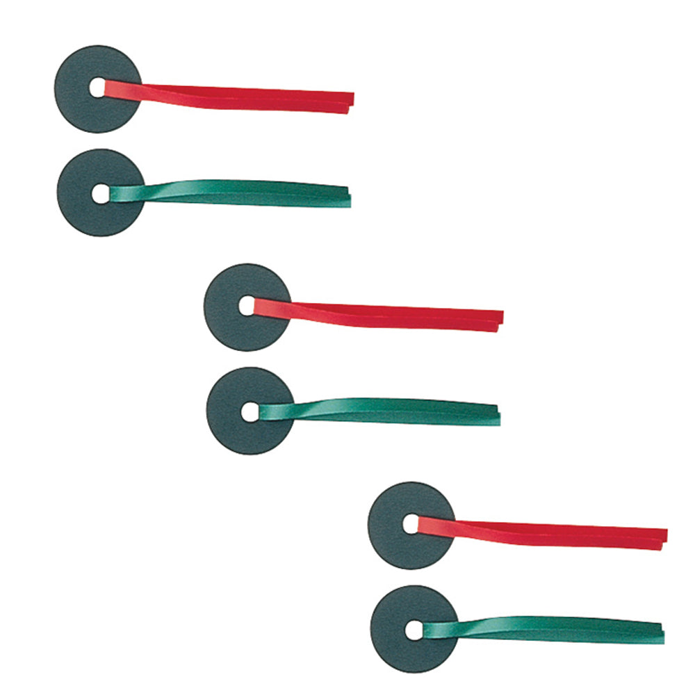 Set of three pairs of Ronstan Tell Tails sailing accessories, lightweight and visible for boat sail trimming.