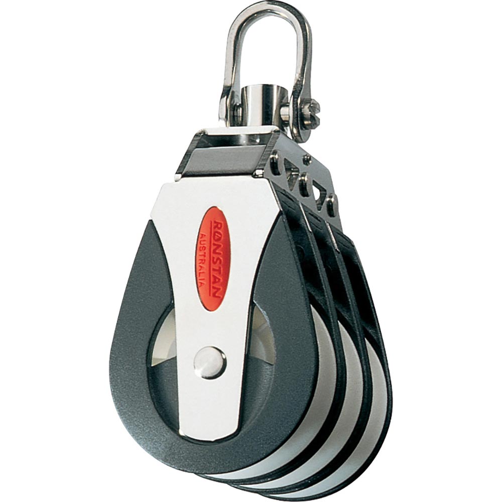 Ronstan Series 40 All Purpose Triple Block with Swivel Head, marine sailing equipment for efficient line handling