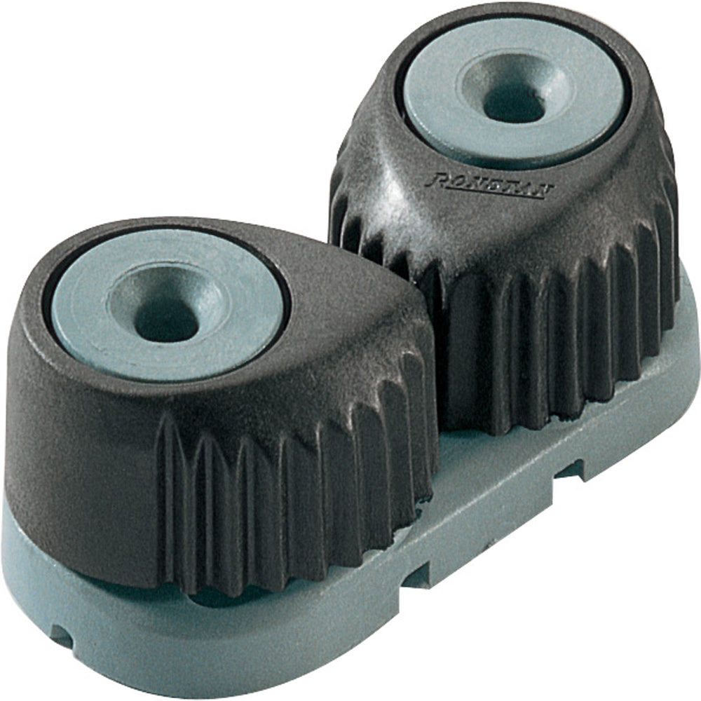 Ronstan medium grey C-Cleat cam cleat with grey base, designed for secure line holding in hardware applications.