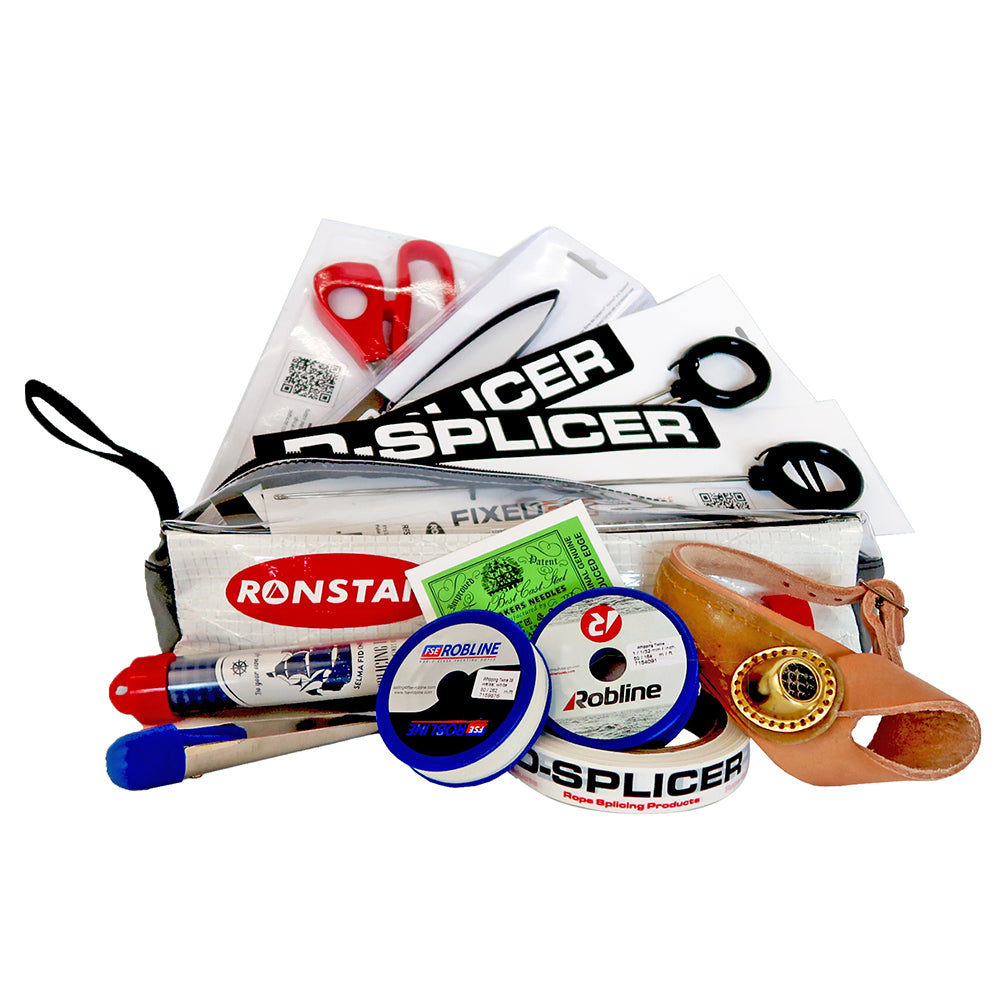 Ronstan Pro Splicing Kit for rope with tools for splicing and finishing, in a compact, organized kit.