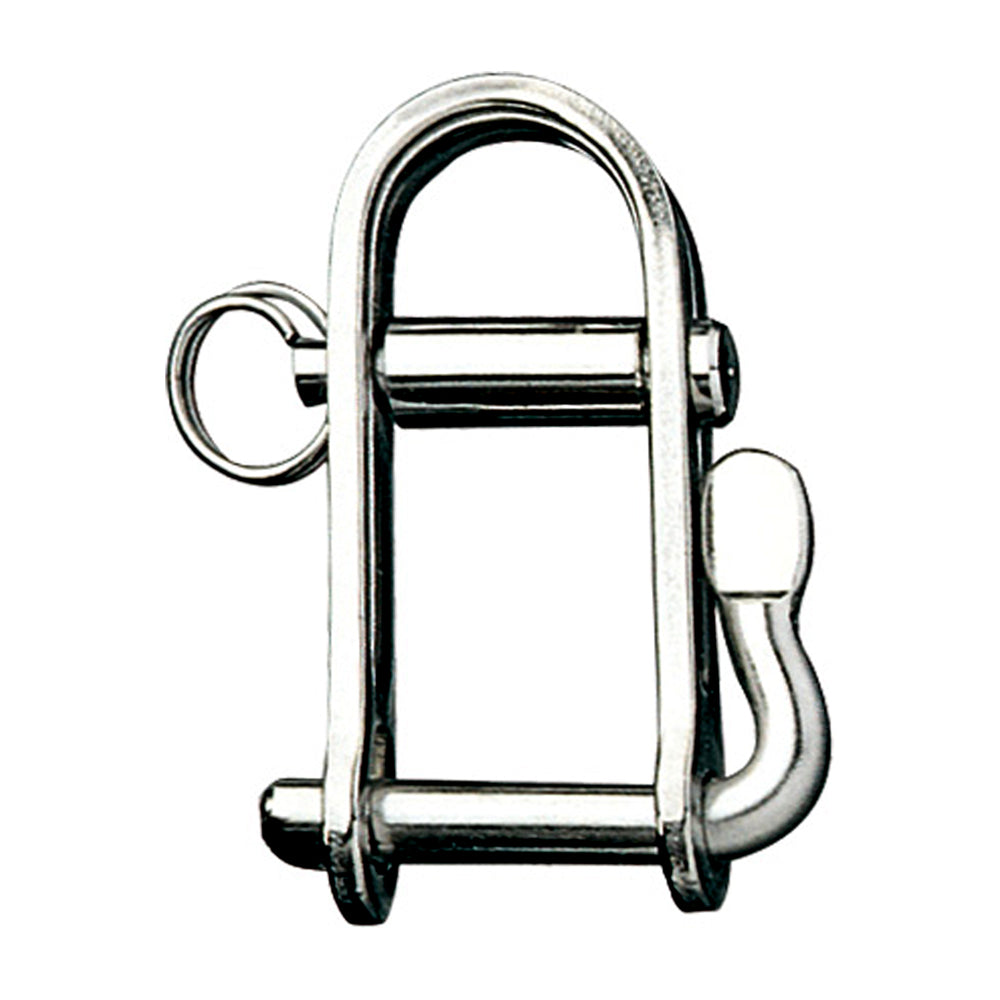 Ronstan Halyard Shackle with 6.4mm (1/4 inch) pin, durable stainless steel shackle for sailing rigging and securing halyards.