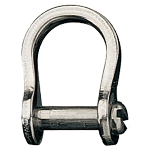 Ronstan bow shackle with slotted pin, 3mm x 13mm x 9mm, used for securing rigging and sailing hardware.