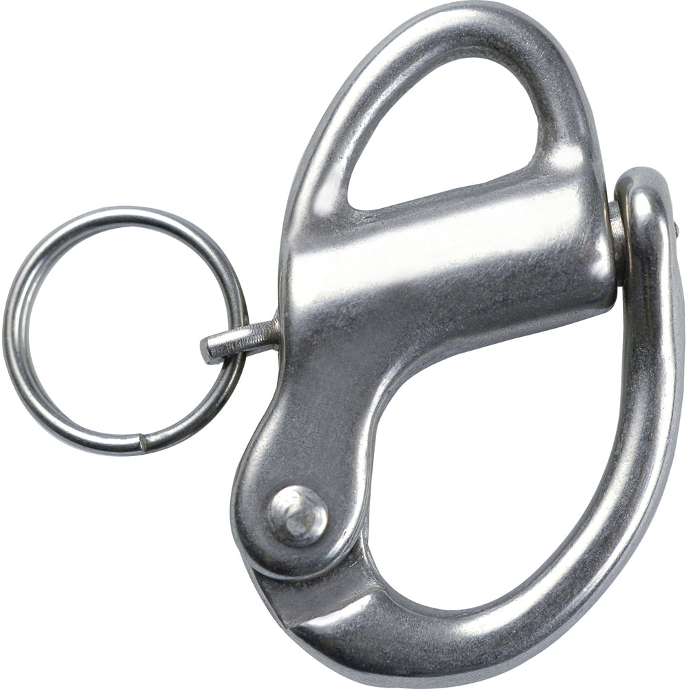 Ronstan Snap Shackle with fixed bail, 32mm (1-1/4"), stainless steel marine shackle for secure rigging and sailing applications.