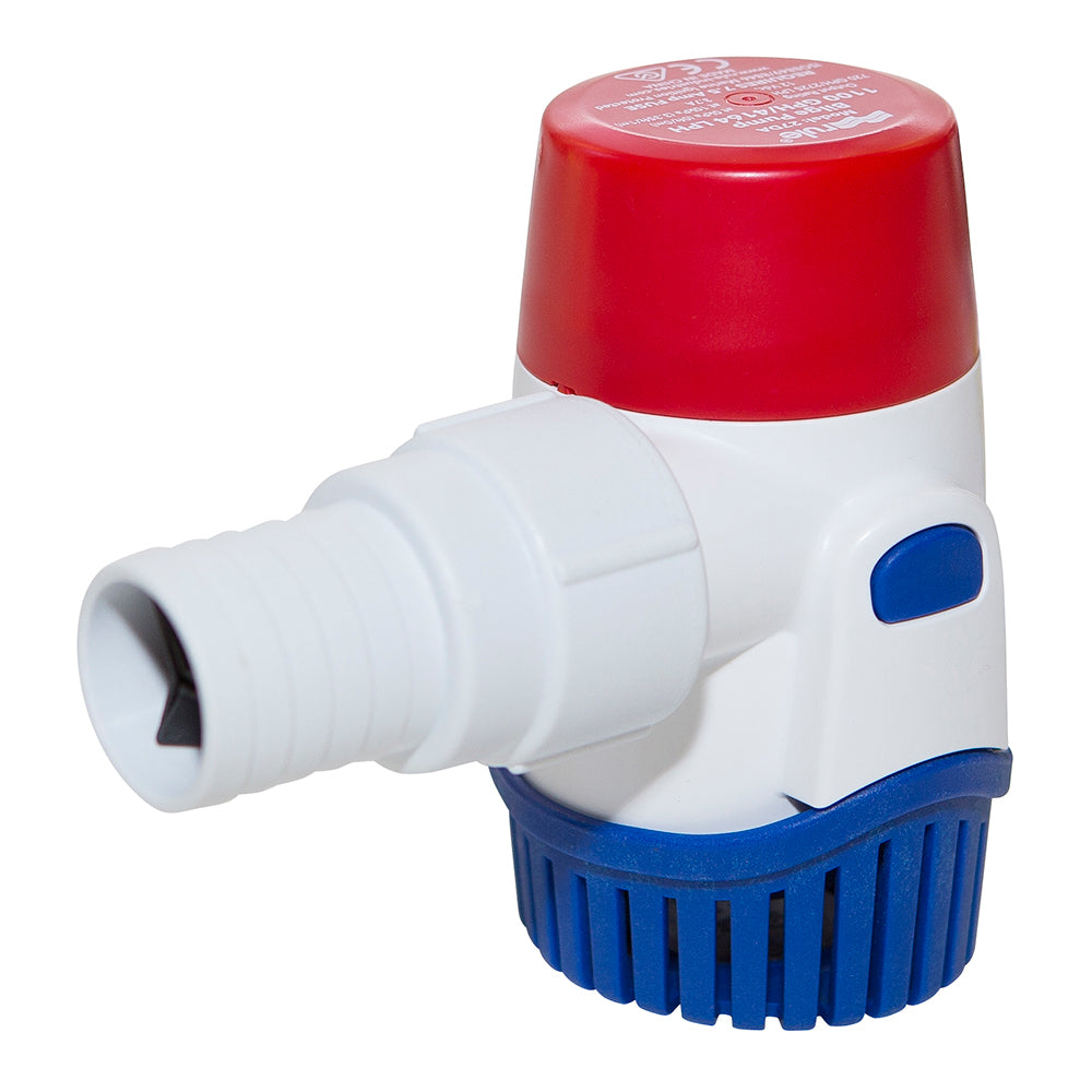 Rule 1100GPH 24V standard bilge pump, compact marine bilge pump for water removal, with durable construction and reliable operation.