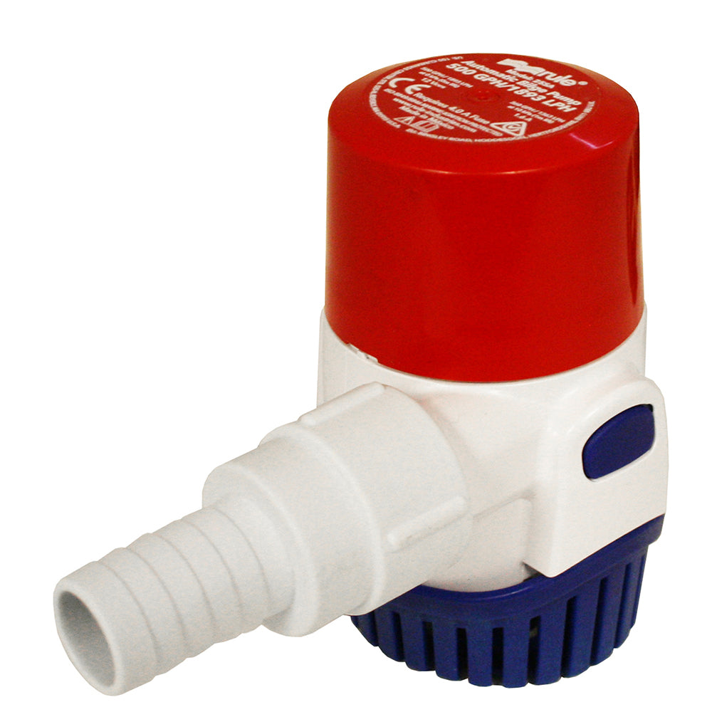 Rule 500GPH electronic sensing 12V bilge pump, compact marine bilge pump with automatic electronic sensing for boats.
