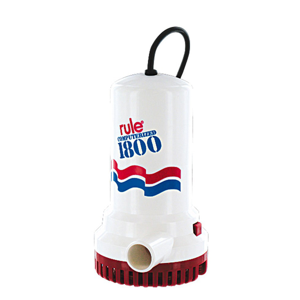 Rule A53D 1800 GPH non-automatic bilge pump, 110V marine pump with durable construction, designed for boat bilge drainage.