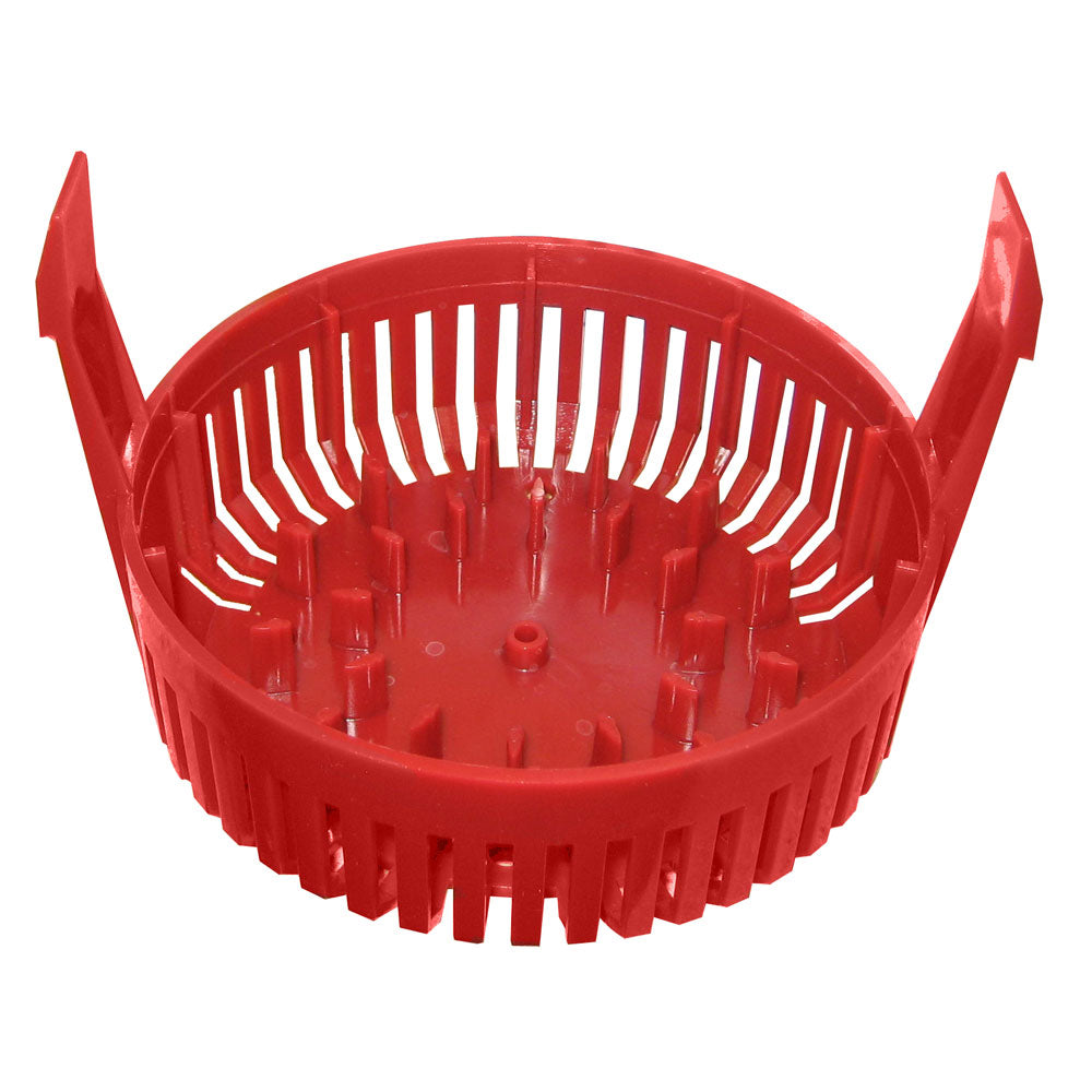 Rule replacement strainer base for round bilge pumps, compatible with 2800-3700 GPH Rule bilge pump models.