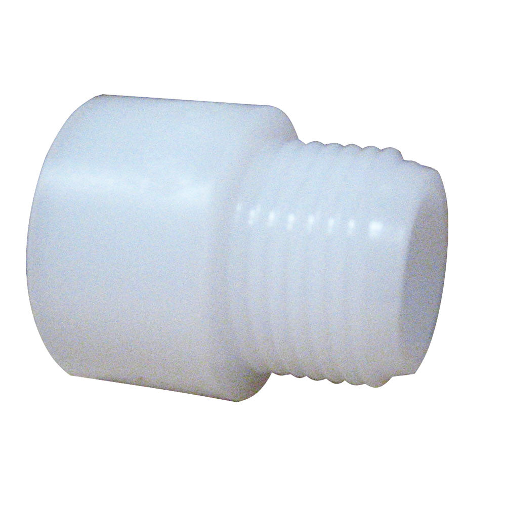 Rule replacement garden hose adapter fitting connected to a garden hose for easy watering and irrigation.