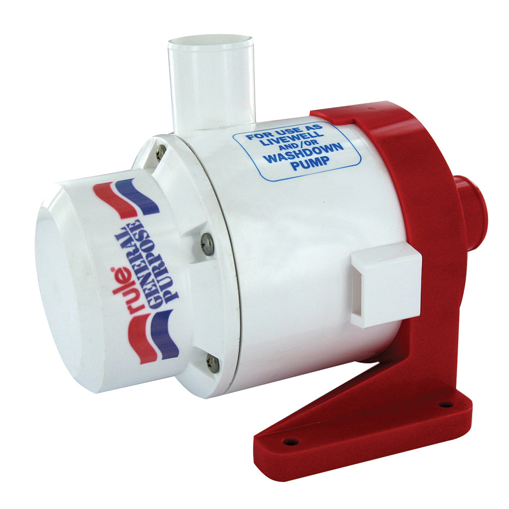 Rule 3700 GPH general-purpose end suction centrifugal pump for washdown and pressure applications, 24V model, compact and durable.