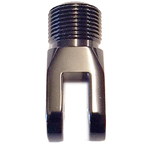 Rupp Marine antenna clevis mount for boat antenna installation, showing the metal clevis and mounting hardware.