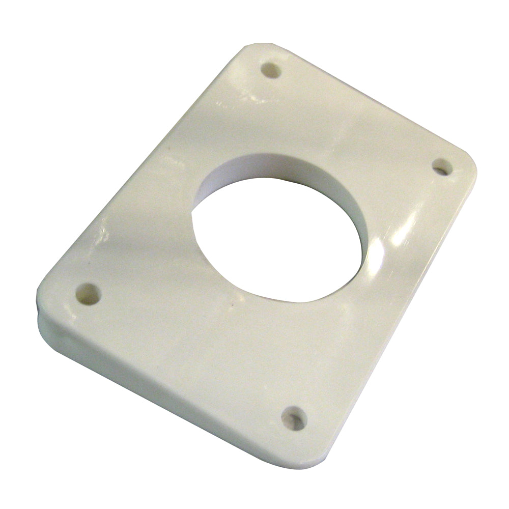 White Rupp Marine Top Gun 10 Degree Outrigger Mounting Wedge for boat outriggers, sold individually, durable and easy to install.