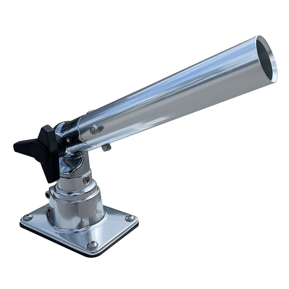 Rupp Marine adjustable center console outrigger rigger base for boat outrigger accessories, shown on a boat center console.