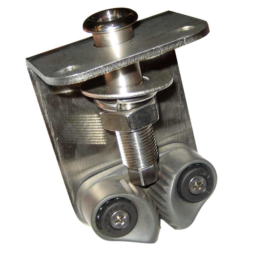 Rupp Marine Halyard Line Tensioner Thru Gunwale Fairlead for outriggers, 2.875-inch marine outrigger accessory, stainless steel.