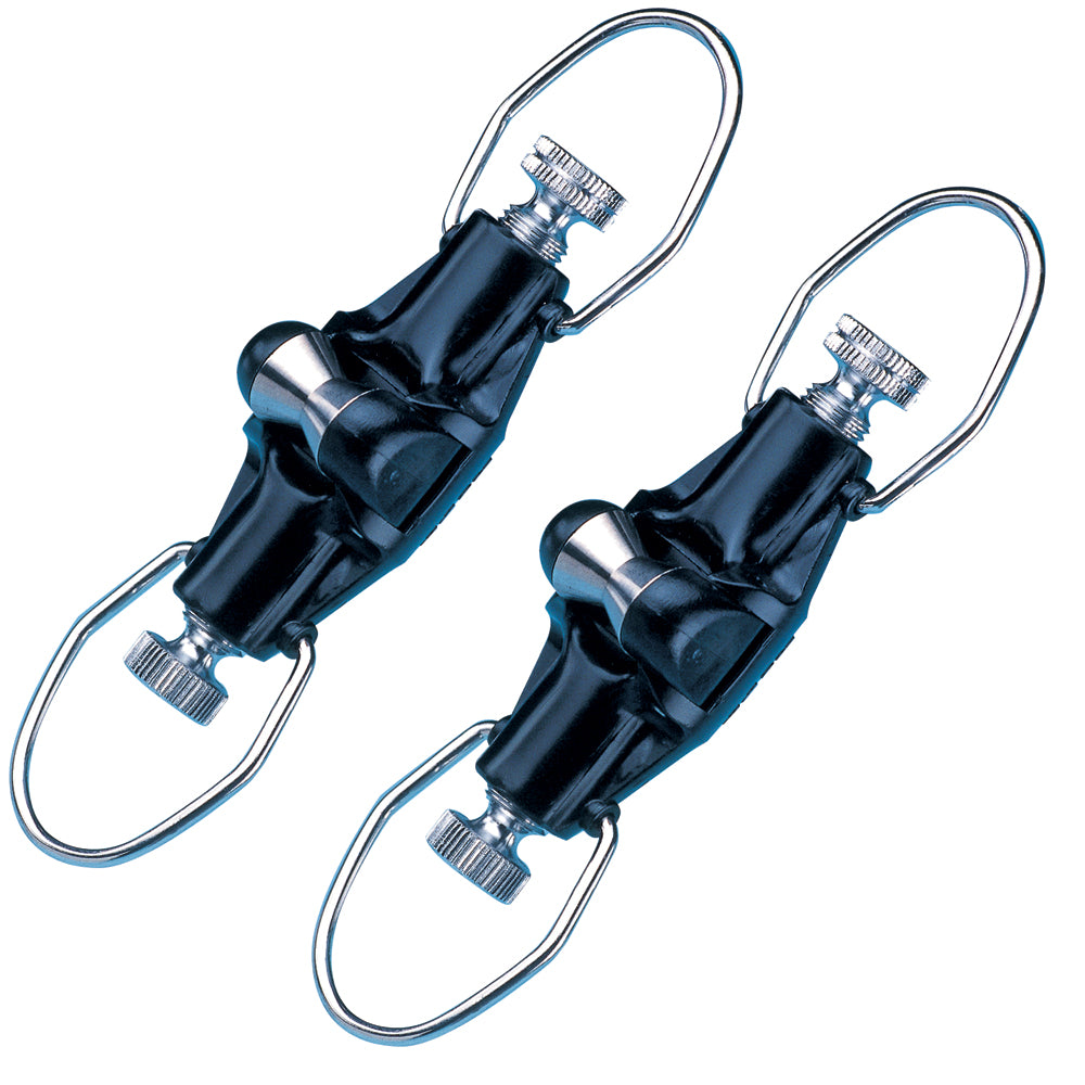 Pair of Rupp Marine Nok-Outs Outrigger Release Clips, durable accessories for outrigger stability and secure attachment.