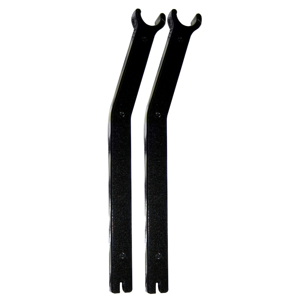 Pair of Rupp Marine outrigger supports with 2-inch offset, designed for stable outriggers on boats.