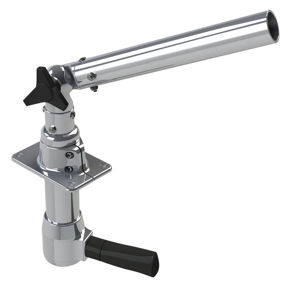 Rupp Marine Revolution Top-Gun bolt-in outrigger holders for fishing outriggers, durable marine accessory, installed on boat.