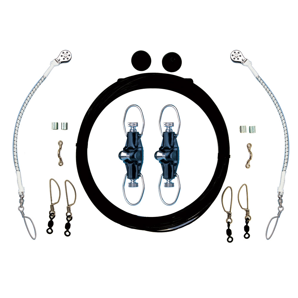 Kit de gréement simple Rupp avec Nok-Outs - Lignes monofilament noires de 160 pieds