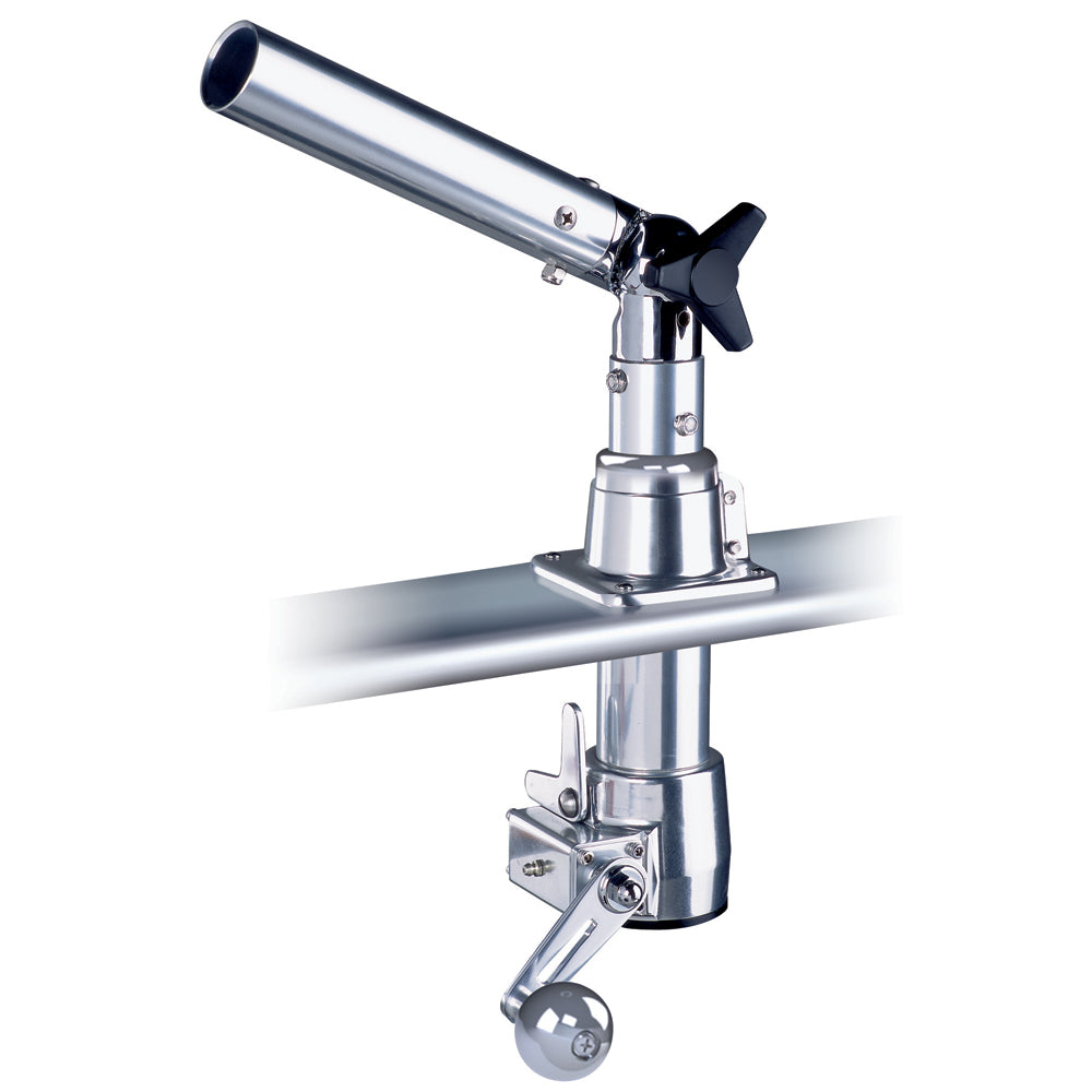 Rupp Marine Z-30 Top Gun bolt-in outrigger holders for boat outriggers, mounted on a boat deck with metal construction.