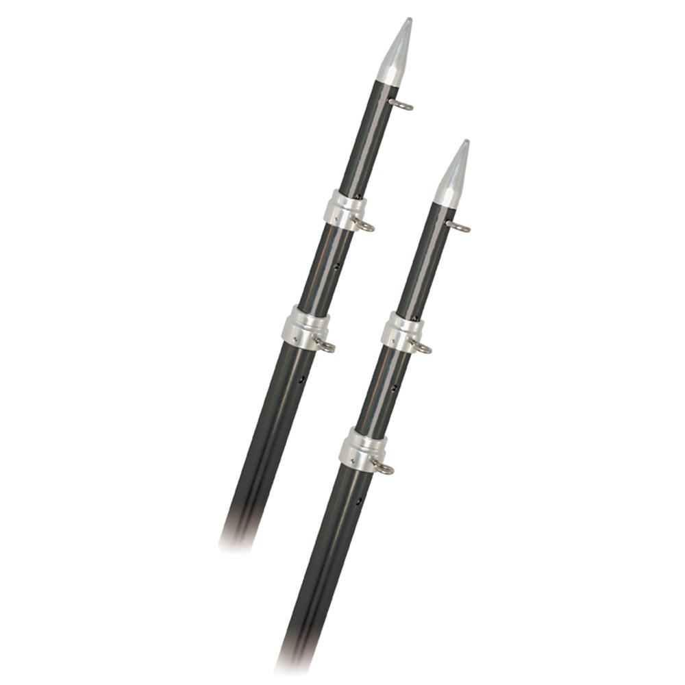 Perches télescopiques Rupp 15 pi en fibre de carbone 1,5 po - Argent