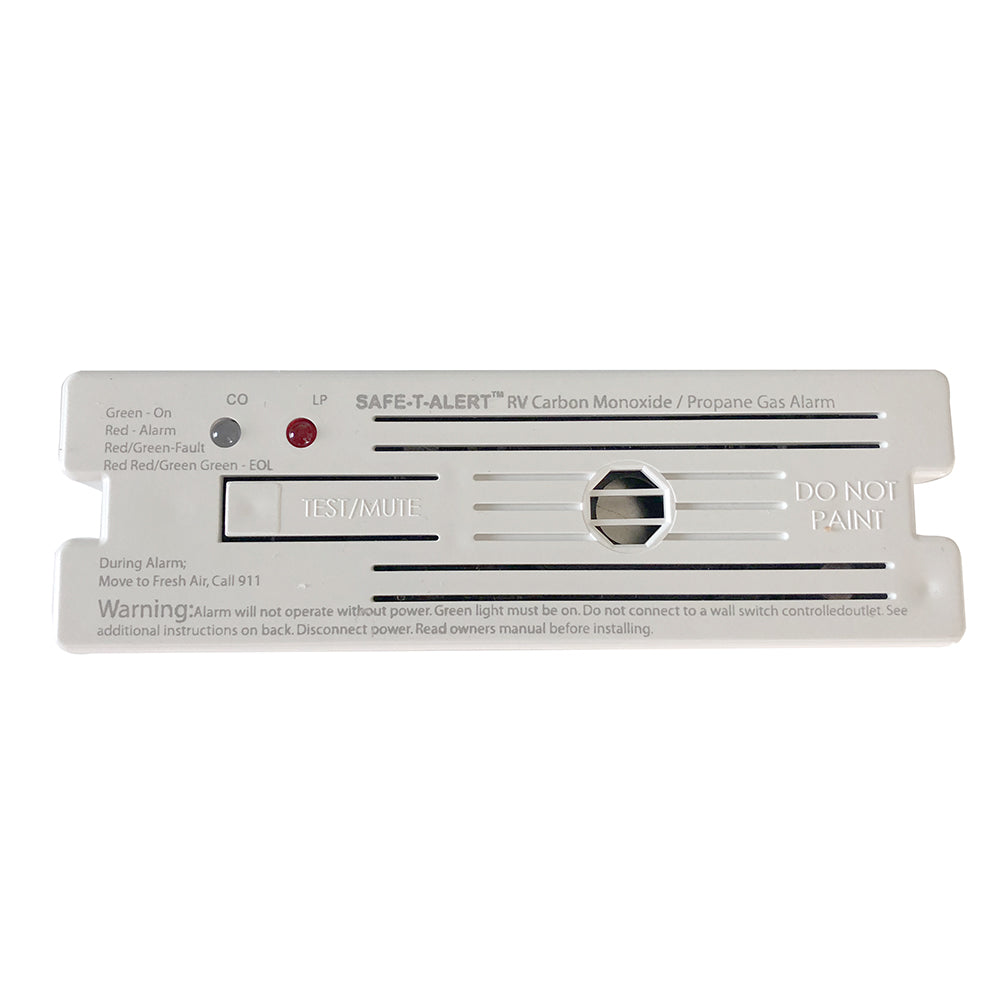 White Safe-T-Alert Combo Carbon Monoxide and Propane Fume Detector, surface mount alarm with digital display
