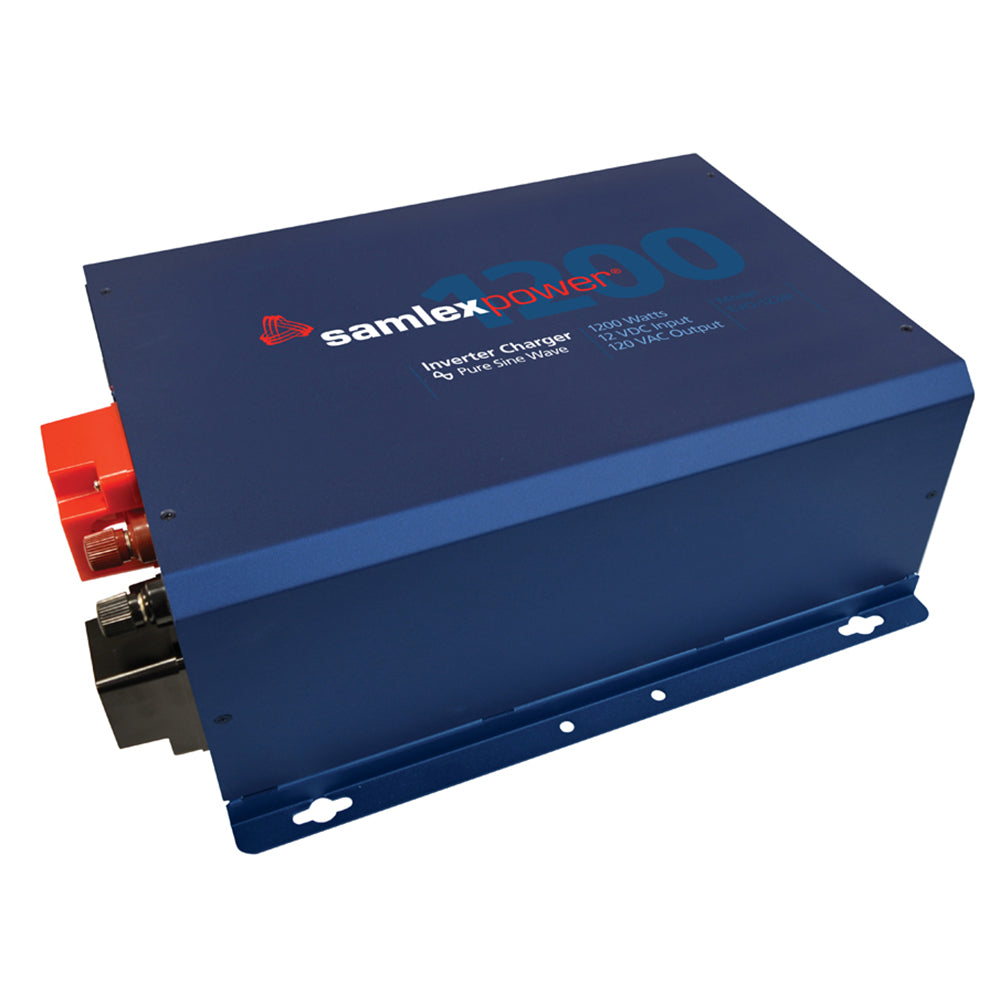 Samlex America Evolution F Series 1200W pure sine wave inverter and charger with 12V input and 40A charging capability.