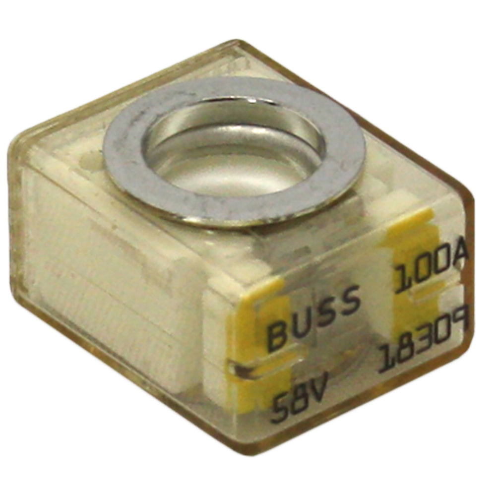 Samlex America 100A Replacement Terminal Fuse installed in fuse block for electrical protection and circuit safety.