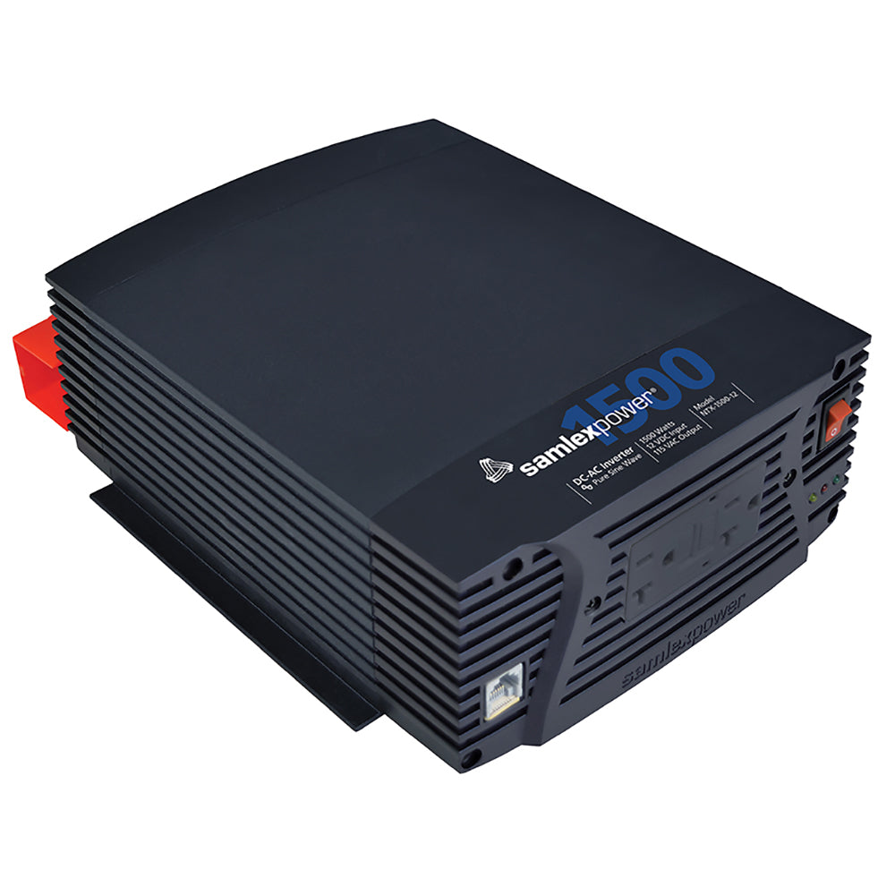 Samlex America NTX-1500-12 pure sine wave inverter showing front view with control panel and power connections.