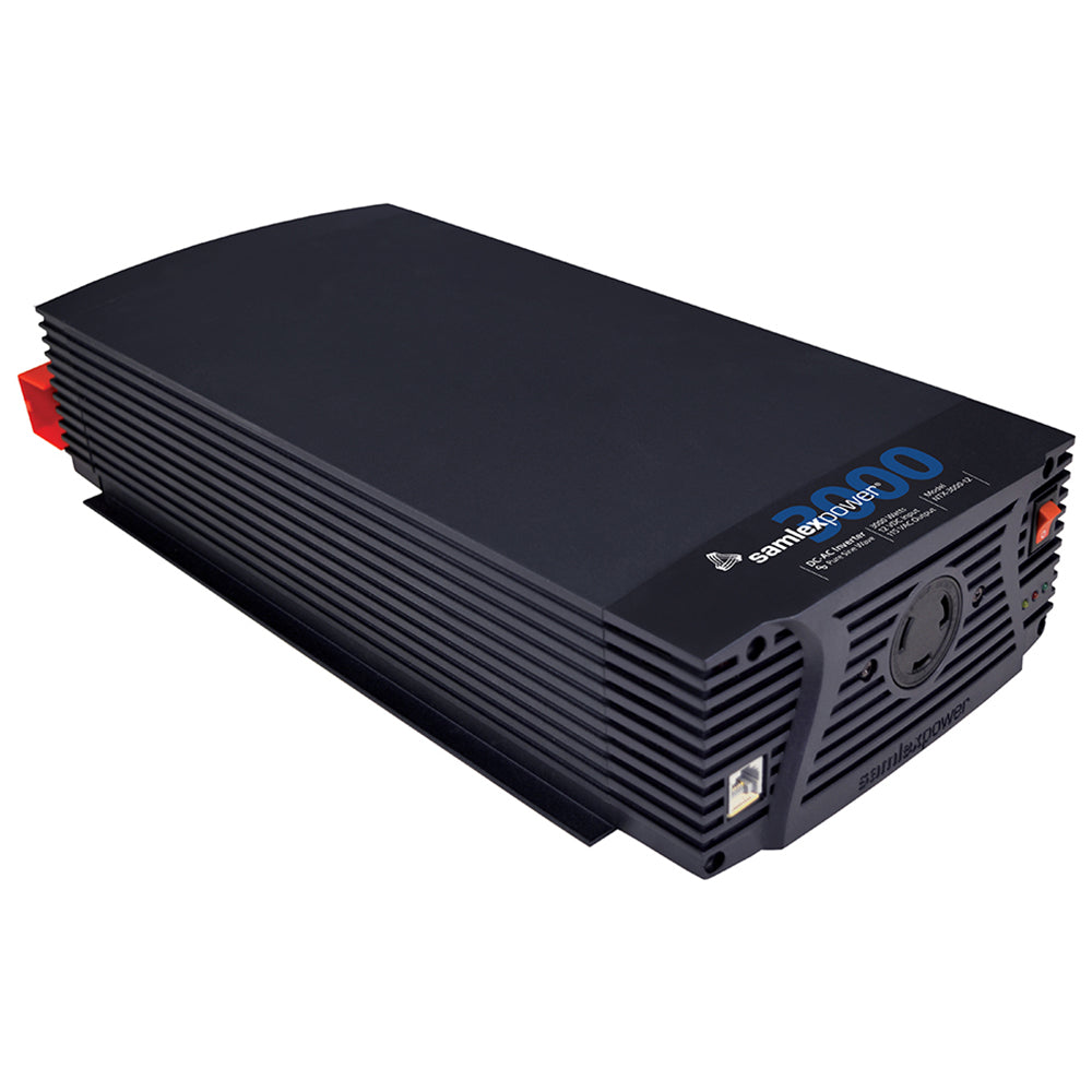 Samlex America NTX-3000-12 pure sine wave inverter with 3000W output, showing front view with control panel and power connections.