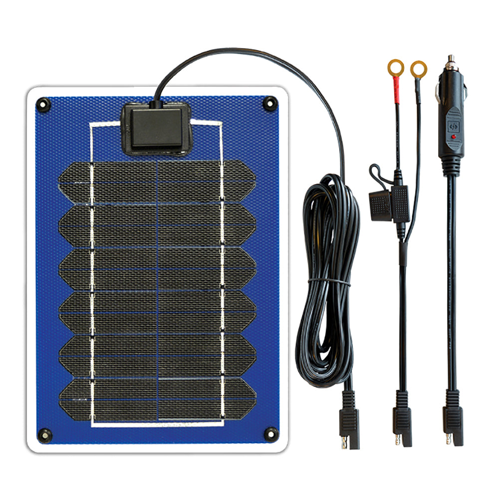 Samlex America 5W portable solar panel battery maintainer and SunCharger for charging small batteries outdoors