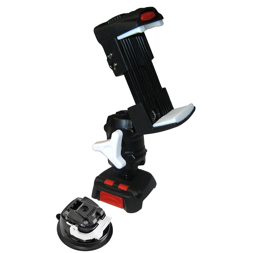 Scanstrut ROKK Mini Mount Kit with suction cup and phone clamp for secure display mounting on vehicle or boat surfaces.