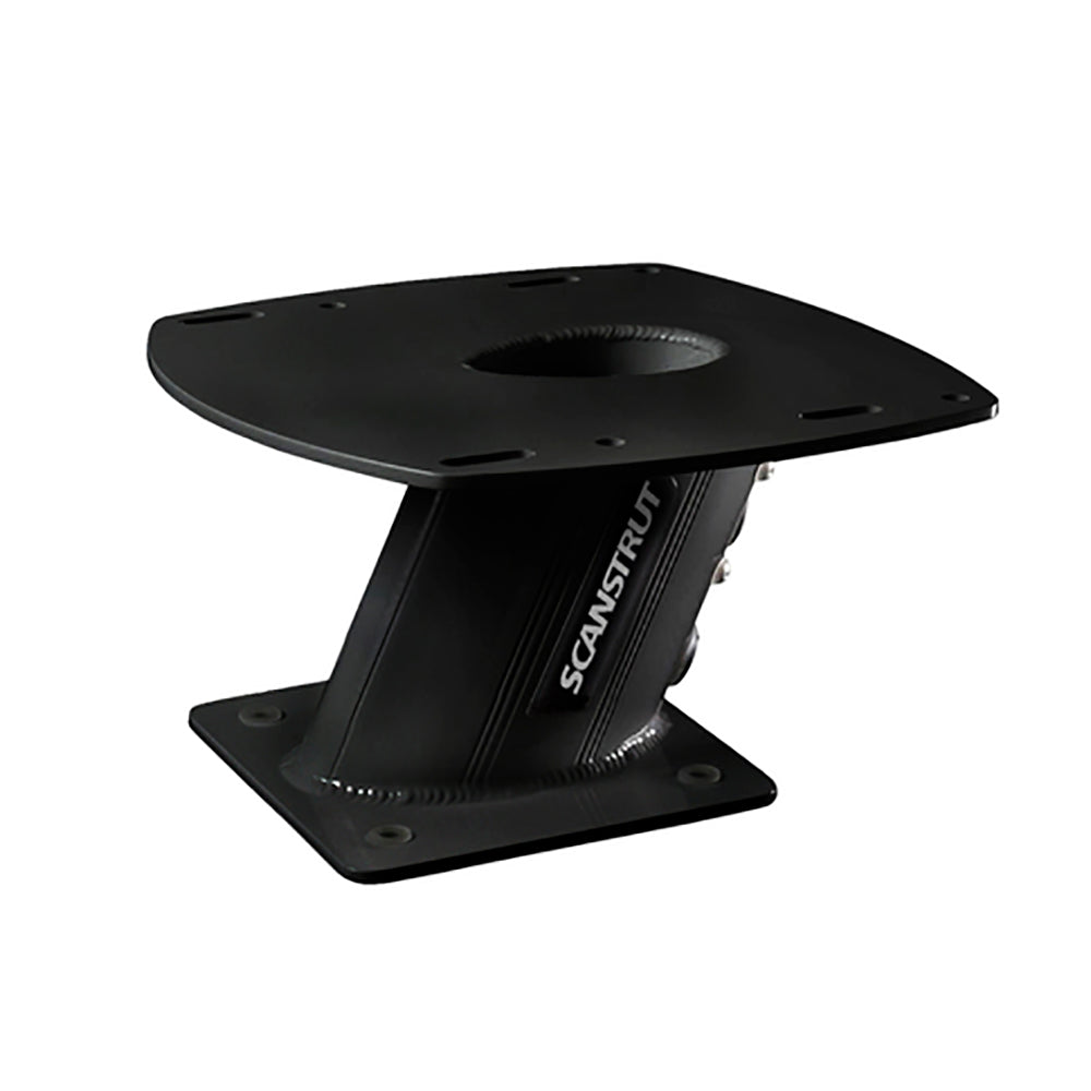 Scanstrut APT-150-01-BLK aluminum PowerTower radar mount in black, 6-inch aft-leaning radar/TV mount for marine use.