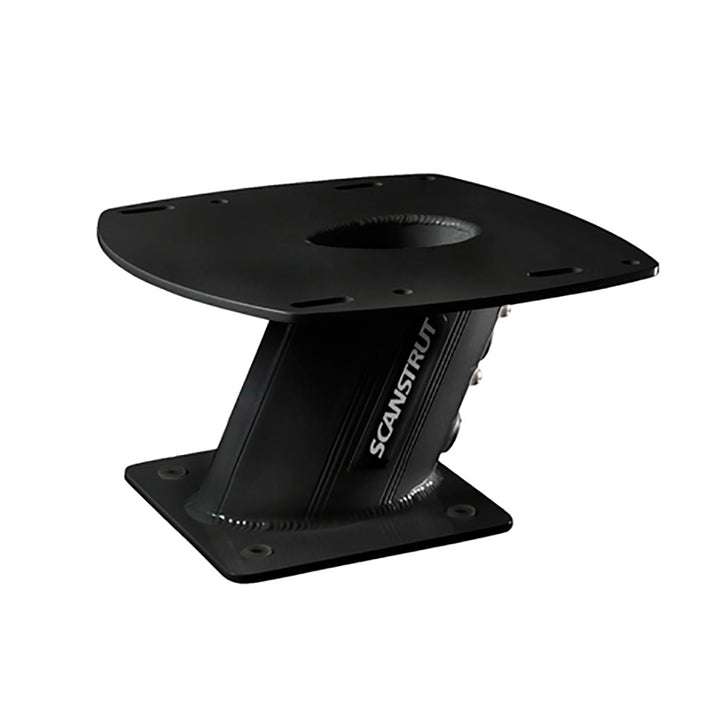 Scanstrut APT-150-01-BLK aluminum PowerTower radar mount in black, 6-inch aft-leaning radar/TV mount for marine use.