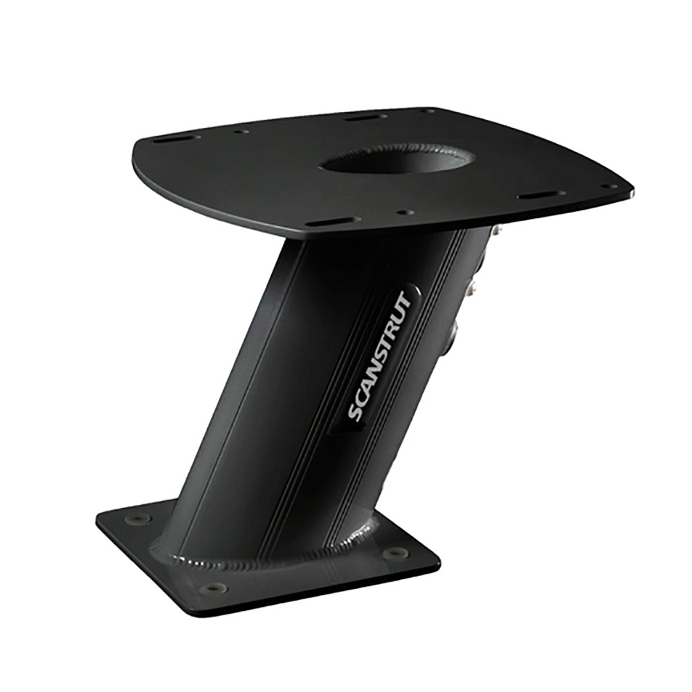 Scanstrut Aluminum PowerTower Radar Mount in black, 10-inch aft-leaning design for marine radar or TV installation.