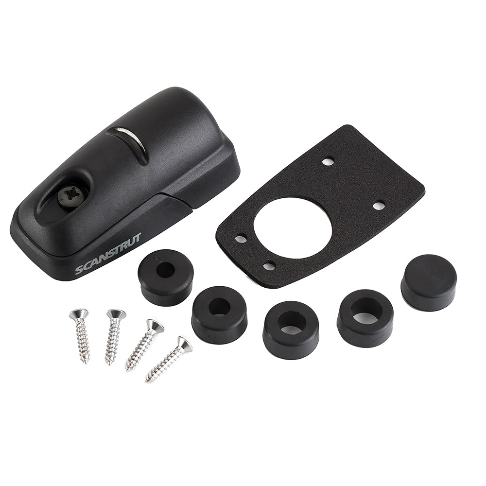 Scanstrut DS-H10-BLK black horizontal cable seal for wire management, showing the black seal with cable entry points on a white background.