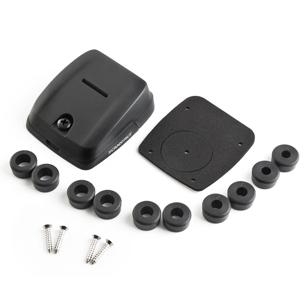 Scanstrut horizontal double cable seal in black for wire management, showing the durable, weatherproof cable sealing device.