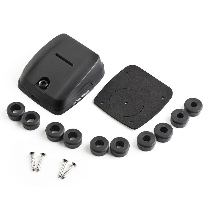 Scanstrut horizontal double cable seal in black for wire management, showing the durable, weatherproof cable sealing device.
