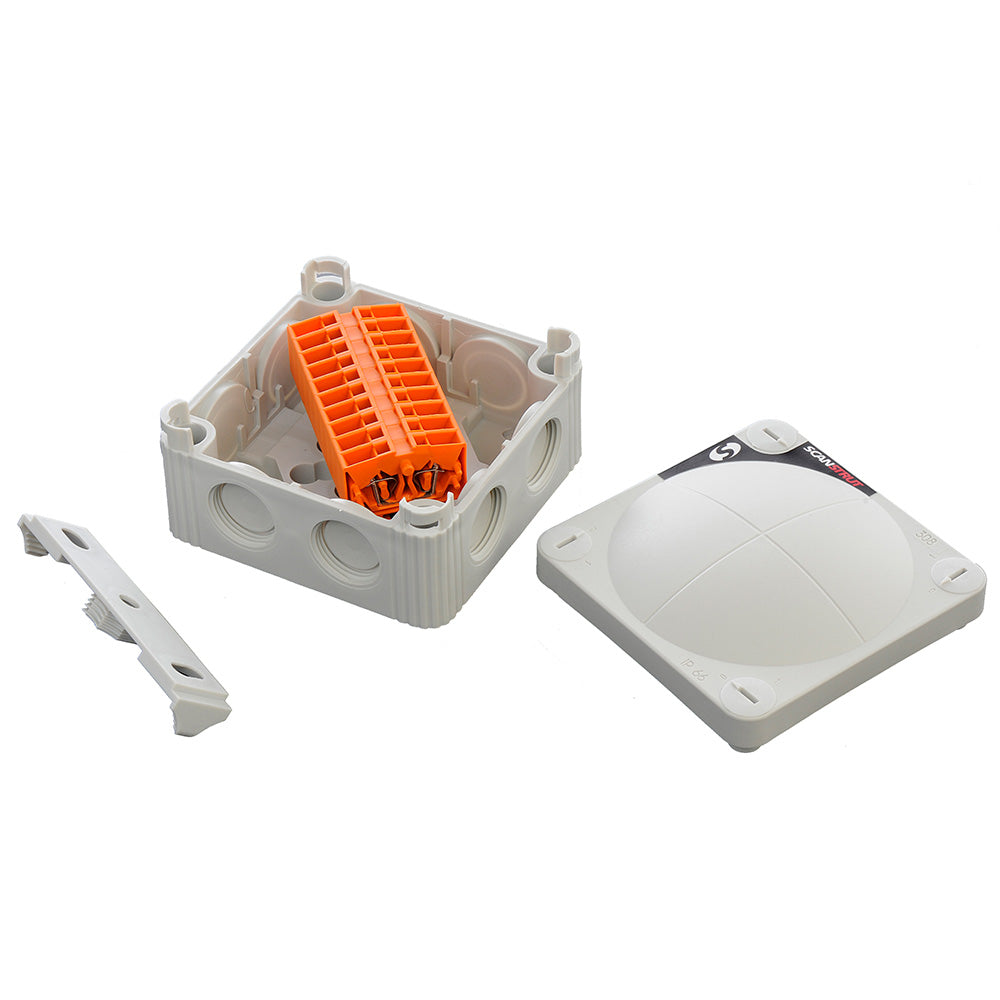 Scanstrut SB-8-10 Junction Box for wire management, showing the compact, weatherproof enclosure with cable entry points.