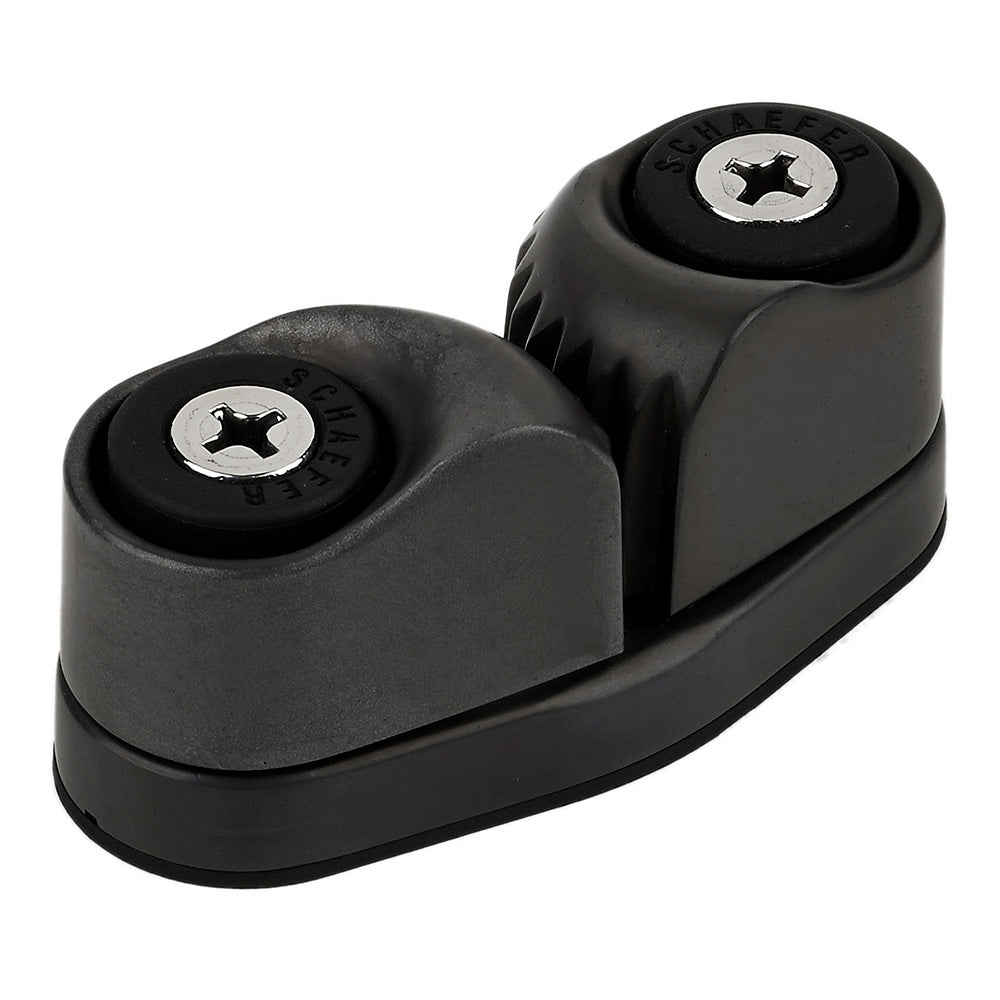 Large Schaefer Marine Fast Entry Cam Cleat, durable hardware for securing ropes on boats, shown in close-up view.