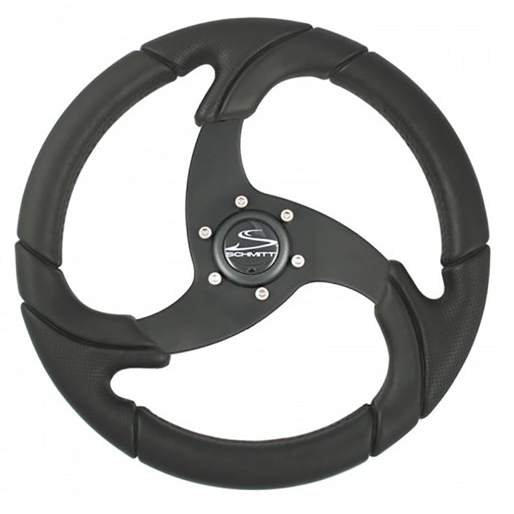 Roue Schmitt Marine Folletto 14,2" - Polyuréthane noir - Tige conique 3/4" avec enjoliveur central noir